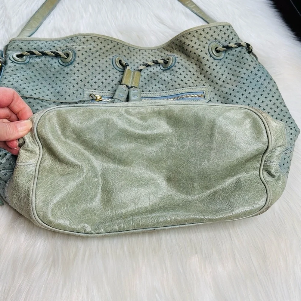 Balenciaga Pale Blue Arena Cross Pampille Bag - Picture 2 of 15